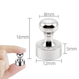 Suytvenxau [20PCS] Strong Fridge Magnets - Heavy Duty Metal Magnetic Push Pins for Whiteboard Pinboard Noticeboard Refrigerator (Silver)