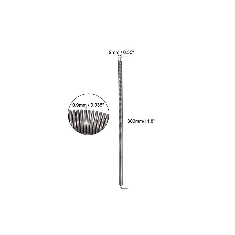 sourcing map Tension Spring 0.9 mm Wire Diameter, 9 mm