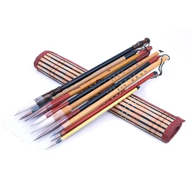 CENPEK 9 Piece Set Excellent Chinese Calligraphy Brush Kanji Japanese Sumi Drawing Brush