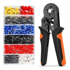 Idota Crimping Pliers Wire End Ferrules, Crimping Pliers with 1250 Pieces Wire End Ferrules 0.5 mm² -10 mm², Crimping Tool Set for Insulated Uninsulated Crimping Connectors