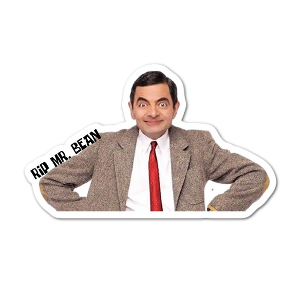 RIP Mr. Bean Peewee Herman Rest In Peace Sticker