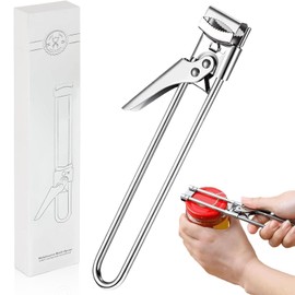 WFRGOPZI Can Opener, Lid Opener for Screw Jars, Lid Opener, Adjustable Can Opener, Stainless Steel, Non-Slip Seniors Jar Opener, Lever Can Opener for Various Lids (Silver)