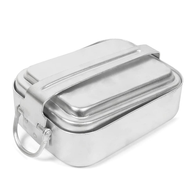 Outdoor Mess Tin Kit Aluminum Camping Cookware Set Lunch Box