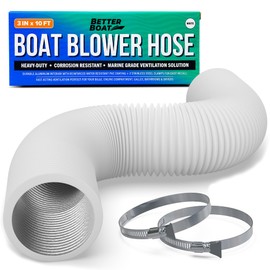 Boat Blower Hose, 3 Inch Marine Exhaust Hose, 10 Ft Flexible PVC Duct for Bilge, Engine Compartment, Galley, Head, or Dryer Vent, White