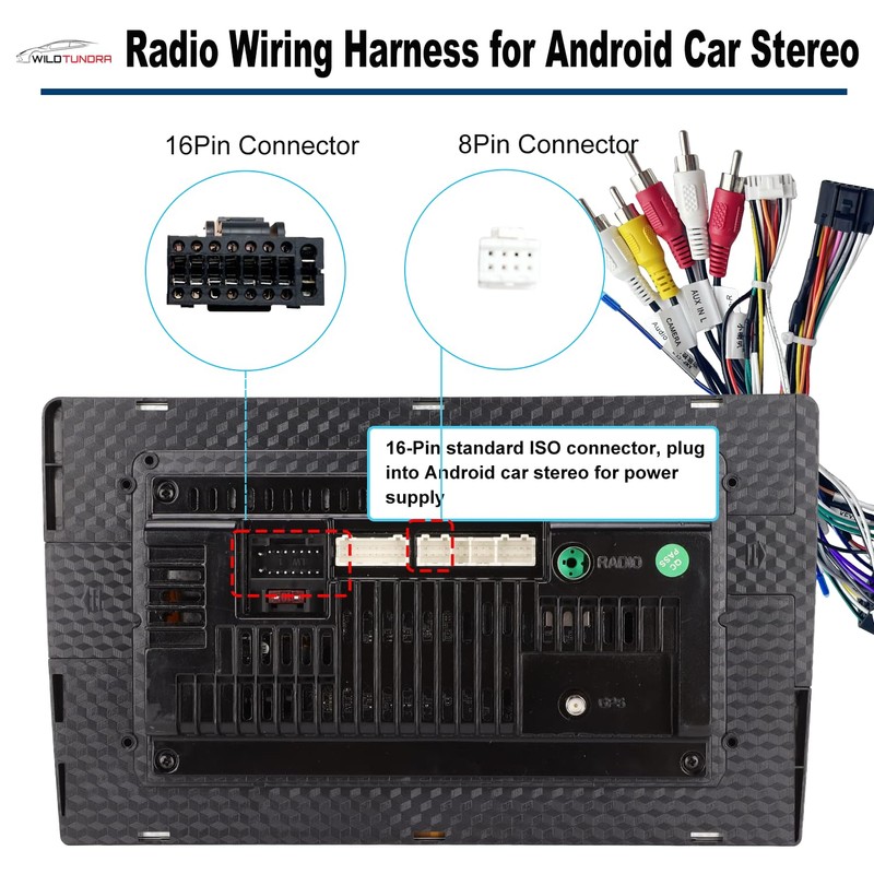 16Pin ISO Aftermarket Radio Harness Adapter Compatible with Chrysler 2015-2018