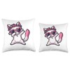 Cat Heart Shape Sunglasses Dabbing Dance Lover Throw Pillow