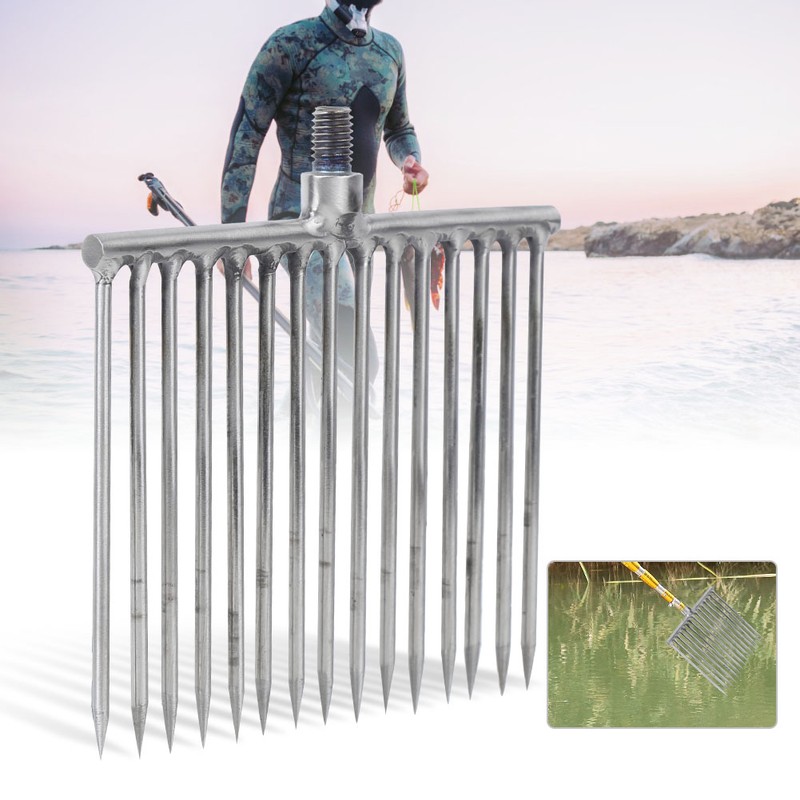 15 Prong Stainless Steel Harpoon Fish Spear Gig Fork for