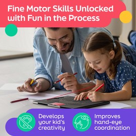 AYNAT FUN Large Magnetic Drawing Board for Kids & Toddlers with Beads and Magnet Stylus Pen - Magnetic Tablet Toy for Airplane & Car Ride Activities for Kids