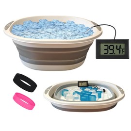 Face Bowl for Ice Bath, Cold Face Plunge Bowl Kit, Foldable Bowl for Face Ice Bath with Reusable Cubes, Portable Cold Plunge Face Bowl, Ice Bowl for Face Cold Plunge Chiller (Gray)