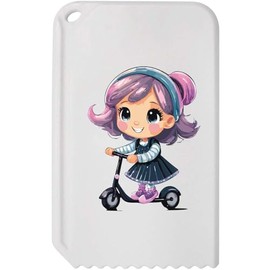 Azeeda 'Little Girl Riding A Scooter' Plastic Ice Scraper (IC00036471)