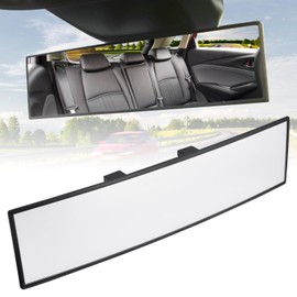 JOYTUTUS Rear View Mirror, Universal 11.81 Inch 2 Pack Panoramic Convex Rearview Mirror, Interior Clip-on Wide Angle Rear View to Reduce Blind Spot Effectively for Car SUV Trucks - Clear