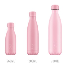 Chilly's Water Bottle - Stainless Steel and Reusable - Leak-Proof, Sweat-Free - Pastel - All Pink, 260 ml