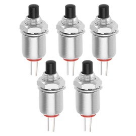 eMagTech 5pcs 2pin Microminiature Momentary Button DS-402 Mini Push Button Switch Micro Lockless Momentary Switch Off-(On) SPST 125V 1A 5mm, Black