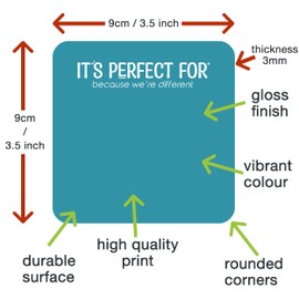 Mrs Always Right and Mr Never Right Drinks Coasters. Set of 2 Funny Husband & Wife Drinks Mat. Witty Design Suitable for Any Occasion.