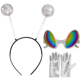 Yi'antai Alien Headband, Alice Band, Alien Glasses, Alien Glasses with Silver Gloves, Headband Alien, Alien Costume Accessory