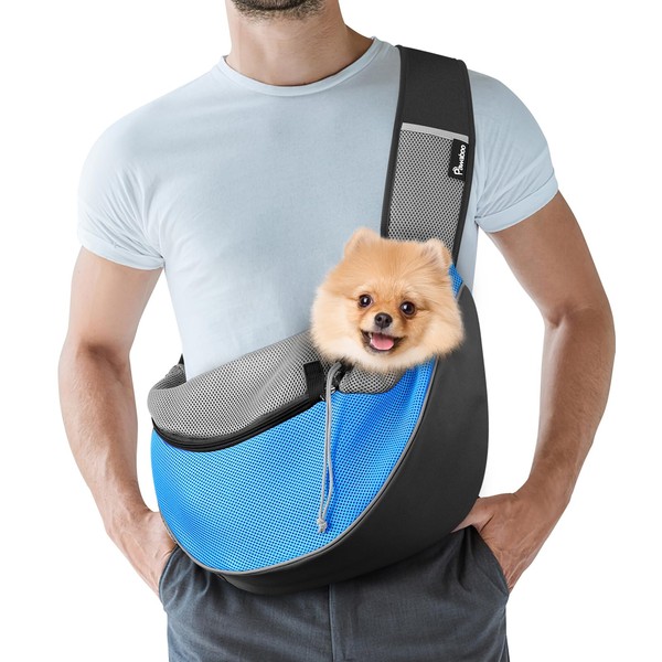 Pawaboo Dog and Cat Sling Carrier, Hand Free Dog Papoose