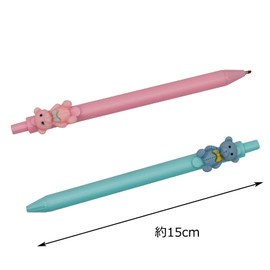 Maydahui Stylish Retractable Bear, Oil-based Ballpoint Pen, Set of 12, Black Ink, 0.02 inch (0.5 mm), Colorful, Pressurized, Cute, Animals, Stationery, Notebook, Gift, Present, Kids, Students, Office