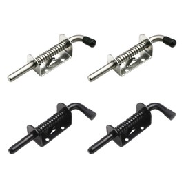 4Pcs 5 Inch Spring Loaded Barrel Bolt Latch Pin, BetterJonny Stainless Steel Barrel Bolt Latch Pin Thickened 2mm Door Lock W/Hardware for Gate Door Tailgate Trailer Garage