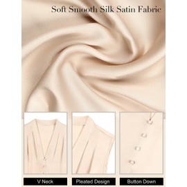 Blooming Jelly Womens Sleeveless Tops V Neck Summer Cute Tops Work Office Business Professional Clothes (S, Sky Blue)