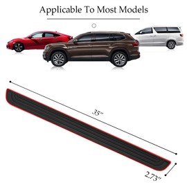 Car Rear Bumper Protector Guard, Universal Rubber Scratch-Resistant Trunk Door Sill Protector, Scratch-Resistant Boot Sill Protector Car Exterior Accessories for Most Cars and SUV (Black red)
