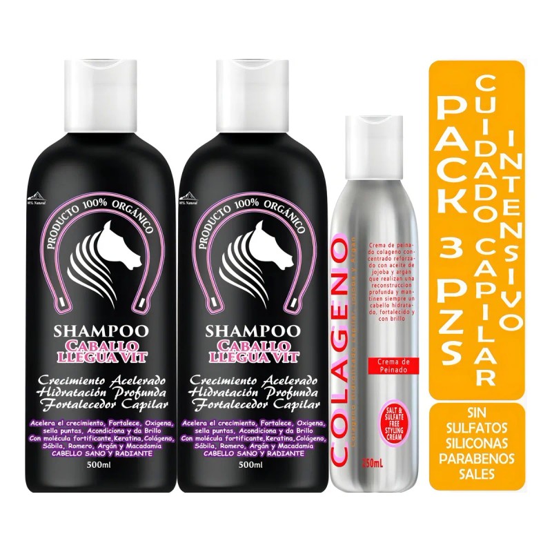 Shampoo Cola Caballo Keratina Crecimiento Capilar 500ml