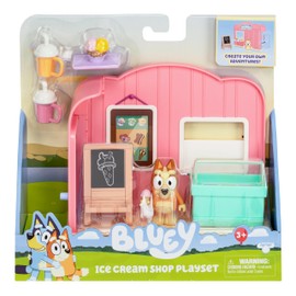 Giochi Preziosi Bluey Mini Ice Cream Shop Playset with Bingo Movable Figure, 6 cm, Rich in Accessories and Stickers, for Children from 3 Years