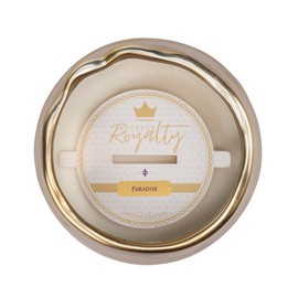 Bourbon Royalty Regal Golden Textured Midas Large 36 Ounce Ceramic/Wax Scented Votive Jar Candle for Home or Office, Paradise, Midas/Gold, BRY-PA-36MD