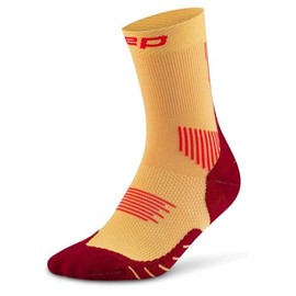 CEP - Short running socks with compression for men, Core 5.0 mid cut, optimal blood circulation, faster recovery and blister-free running, Marigold/Burgundy
