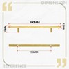Bwintech 6 Pcs 300 mm (192 mm Hole Center) Gold