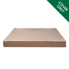 Furhaven Replacement Dog Bed Cover Water-Resistant Indoor/Outdoor Quilt Top Convertible Mattress, Washable - Sand, Jumbo Plus (X-Large)