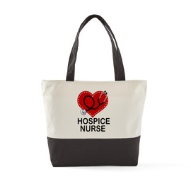 CafePress Hospice Nurse Gifts Canvas Tote Top Zipper Closure