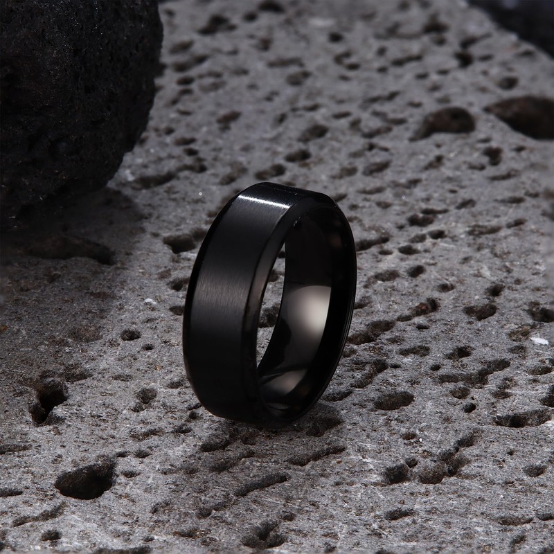 Kakonia 3Pcs Stainless Steel Rings for Men Women 8MM Wedding