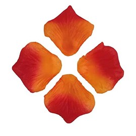 0.45LB Orange and Red Rose Petals for Wedding,2500 Pcs Fake Rose Petals,Silk Rose Petals Artificial Rose Petals for Romantic Night for Her Set,Faux Rose Petals for Valentine's Day Decorations (2.3'')