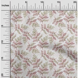 oneOone Velvet Light Green Fabric Leaf Quilting Supplies Print Sewing Fabric by The Yard 58 Inch Wide