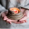 123Arts Resin Candlestick Relief Coiled Snake Candle Holder Ornament