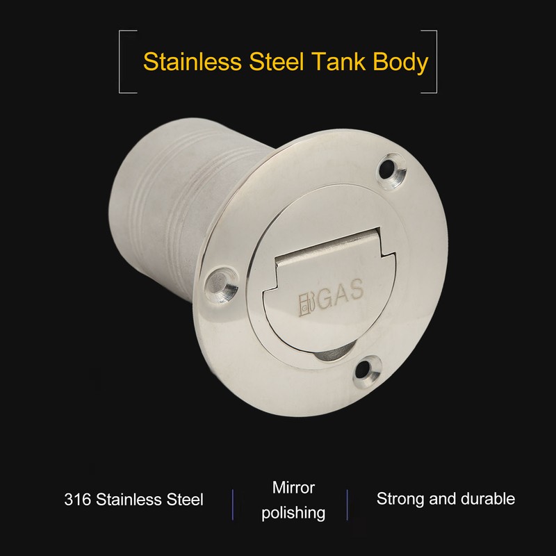 Boat Filler Right Angle Clamshell 316 Stainless Steel Hardware for