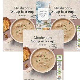 Mushroom Soup In A Cup Bundle 4 Sachets (3 Pack) - By Oerich Gift