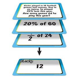 EAI Education Math Stacks Classroom Game, Set of 6: Grades 6-8