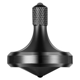 CHEETOP Trompos de Metal de Acero Inoxidable, Juguetes de Descompresión para Adultos, Juguete Gyro de Escritorio EDC, Tiempo de rotación prolongado, más de 8 Mins (Pro MAX-Negro)