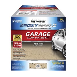 Rust-Oleum 251966 EPOXYSHIELD Garage Floor Coating Kit, 1 Car, Gloss Tan