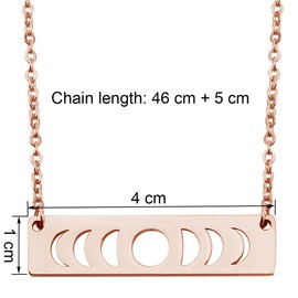 KUIYAI Moon Phase Necklace Bar Pendant Triple Goddess Jewelry (rose gold)