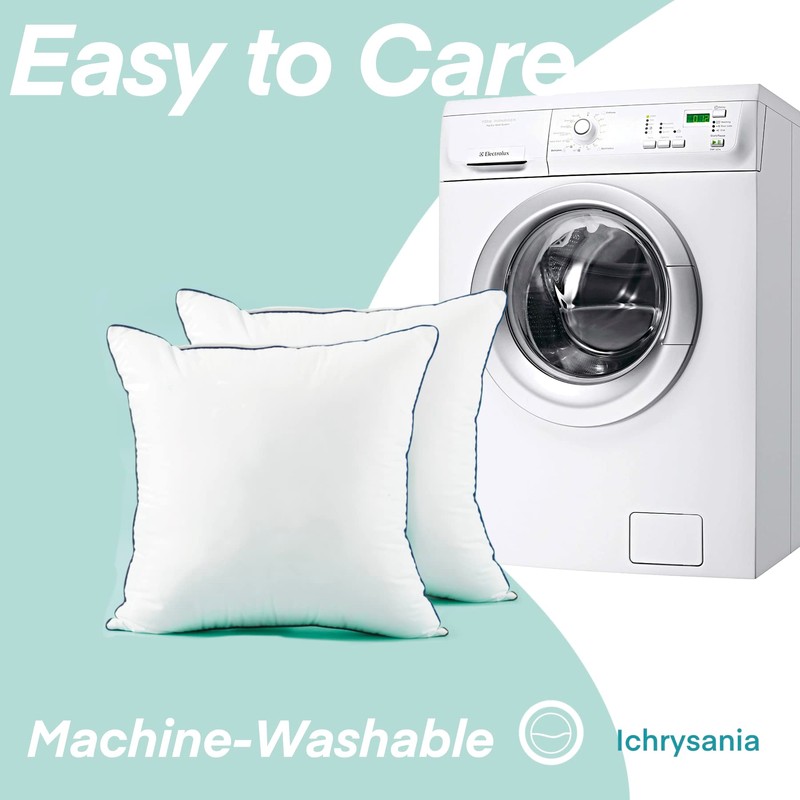 Ichrysania 18x18 Inch Pillow Inserts Set of 2-100% Cotton Cover,