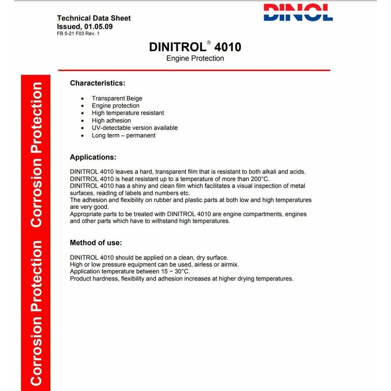 DINITROL 4010 Resistant Corrosion Inhibitor Transparent Beige (1L Can)