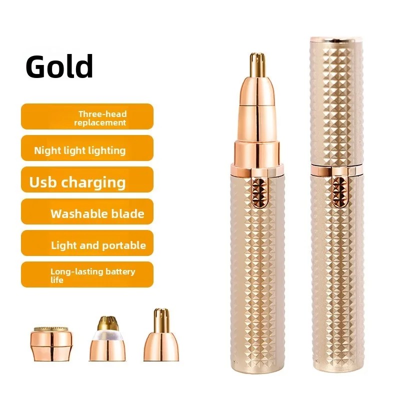 Rechargeable Facial Hair Trimmer for Women & Men – 4-in-1