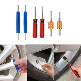 QZTYTY 6PCS Valve Stem Removal Tool Kit, Air Conditioning Line Repair Tools, R134 R12 A/C HVAC Air Conditioner Valve Stem Core Remover Tool, Tire Valve Stem Wrench Fit for Car Bicycle RV Truck