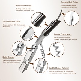 CORKAS ソムリエナイフ ワインオープナー コルク抜き 栓抜き プロ 木製ハンドル ウェイター＆バーテンダー向け