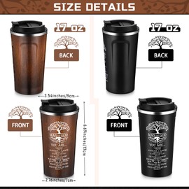 Ziliny 4 Pcs Christian Gifts for Men 17 oz Stainless Steel Tumbler with Lid Inspirational Man of God Mugs Pastor Appreciation Day Religious Spiritual Gift Set