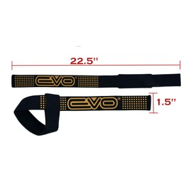 EVO Fitness Weight Lifting Straps Gym Deadlifts Padded Hand Bar Wrist Support Wraps Non Slip Flex Gel Grips Powerlifting Bodybuilding Pair