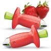 com-four® 2 x Strawberry Strunk Remover for Soft Fruits and