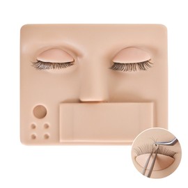 Eyelash Transplant Practice Head Shape Eyelashes with Interchangeable Eyelashes Practice Mannequin Head Eyelash Lash Mannequin Head, Soft Lash Practice Head for Eyelash Extension Training (Light